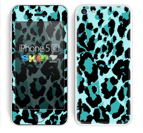 The Vector Hot Turquoise Cheetah Print Skin for the Apple iPhone 5c