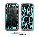 The Vector Hot Turquoise Cheetah Print Skin for the Apple iPhone 5c LifeProof Case