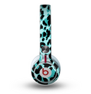 The Vector Hot Turquoise Cheetah Print Skin for the Beats by Dre Mixr Headphones