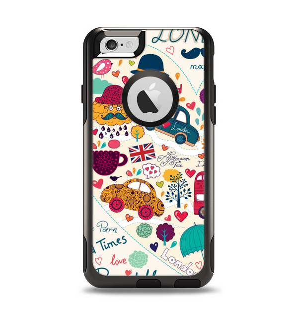 The Vector London Sketchbook Collage Apple iPhone 6 Otterbox Commuter Case Skin Set