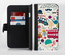 The Vector London Sketchbook Collage Ink-Fuzed Leather Folding Wallet Credit-Card Case for the Apple iPhone 6/6s, 6/6s Plus, 5/5s and 5c