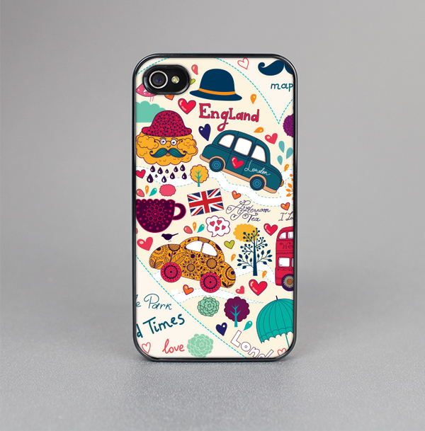 The Vector London Sketchbook Collage Skin-Sert for the Apple iPhone 4-4s Skin-Sert Case