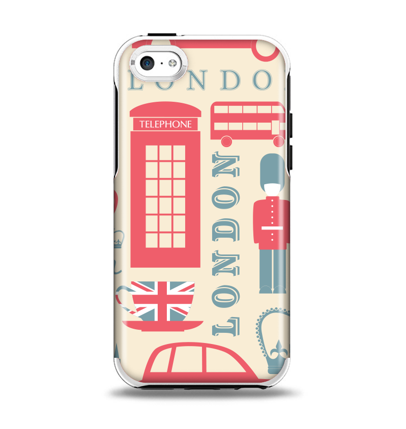 The Vector London Time Red Apple iPhone 5c Otterbox Symmetry Case Skin Set