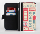 The Vector London Time Red Ink-Fuzed Leather Folding Wallet Credit-Card Case for the Apple iPhone 6/6s, 6/6s Plus, 5/5s and 5c