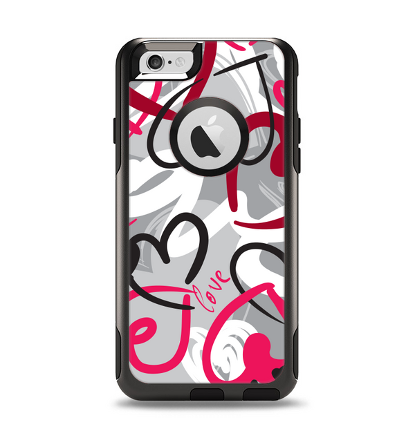 The Vector Love Hearts Collage Apple iPhone 6 Otterbox Commuter Case Skin Set