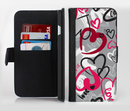 The Vector Love Hearts Collage Ink-Fuzed Leather Folding Wallet Credit-Card Case for the Apple iPhone 6/6s, 6/6s Plus, 5/5s and 5c