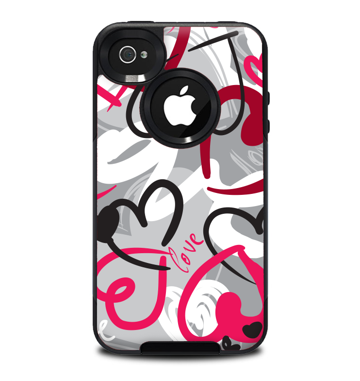 The Vector Love Hearts Collage Skin for the iPhone 4-4s OtterBox Commuter Case