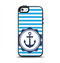 The Vector Navy Anchor with Blue Stripes Apple iPhone 5-5s Otterbox Symmetry Case Skin Set