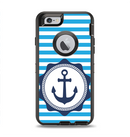 The Vector Navy Anchor with Blue Stripes Apple iPhone 6 Otterbox Defender Case Skin Set