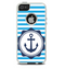 The Vector Navy Anchor with Blue Stripes Skin For The iPhone 5-5s Otterbox Commuter Case