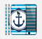 The Vector Navy Anchor with Blue Stripes Skin for the Apple iPhone 6 Plus