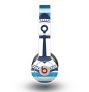The Vector Navy Anchor with Blue Stripes Skin for the Beats by Dre Original Solo-Solo HD Headphones