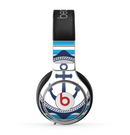 The Vector Navy Anchor with Blue Stripes Skin for the Beats by Dre Pro Headphones