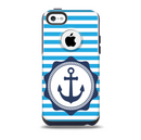 The Vector Navy Anchor with Blue Stripes Skin for the iPhone 5c OtterBox Commuter Case