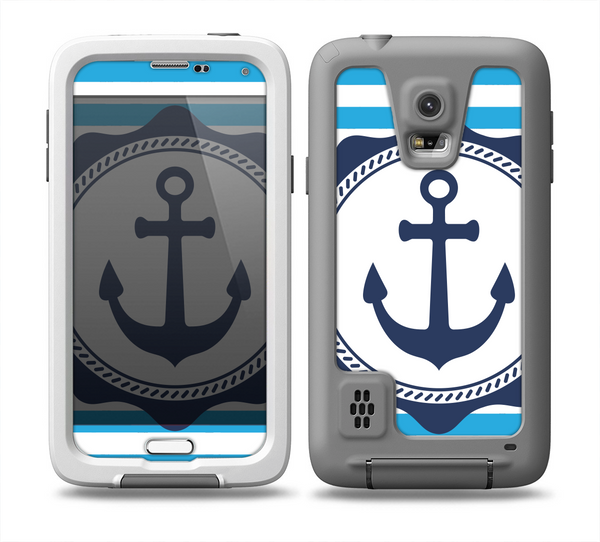 The Vector Navy Anchor with Blue Stripes copy Skin Samsung Galaxy S5 frē LifeProof Case