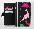 The Vector Neon Dinosaur Ink-Fuzed Leather Folding Wallet Credit-Card Case for the Apple iPhone 6/6s, 6/6s Plus, 5/5s and 5c