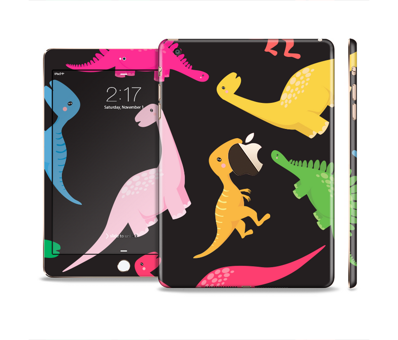 The Vector Neon Dinosaur Full Body Skin Set for the Apple iPad Mini 3