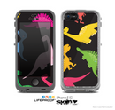 The Vector Neon Dinosaur Skin for the Apple iPhone 5c LifeProof Case