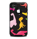 The Vector Neon Dinosaur Skin for the iPhone 4-4s OtterBox Commuter Case