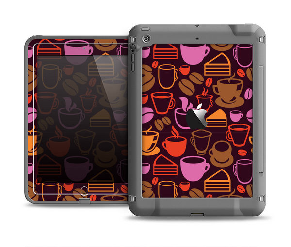 The Vector Orange & Pink Coffee Time Apple iPad Air LifeProof Fre Case Skin Set
