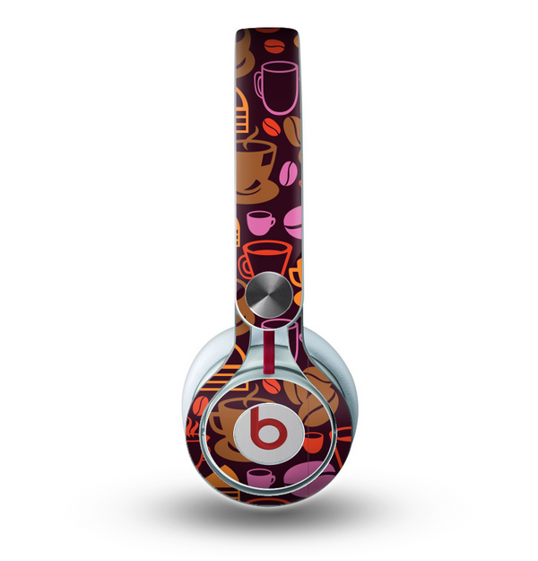 The Vector Orange & Pink Coffee Time Skin for the Beats by Dre Mixr Headphones