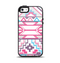 The Vector Pink & White Modern Aztec Pattern Apple iPhone 5-5s Otterbox Symmetry Case Skin Set