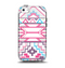 The Vector Pink & White Modern Aztec Pattern Apple iPhone 5c Otterbox Symmetry Case Skin Set