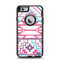 The Vector Pink & White Modern Aztec Pattern Apple iPhone 6 Otterbox Defender Case Skin Set
