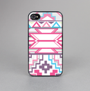 The Vector Pink & White Modern Aztec Pattern Skin-Sert for the Apple iPhone 4-4s Skin-Sert Case