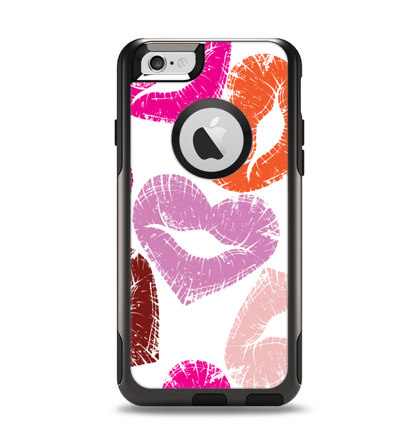 The Vector Puckered Color Lip Prints Apple iPhone 6 Otterbox Commuter Case Skin Set