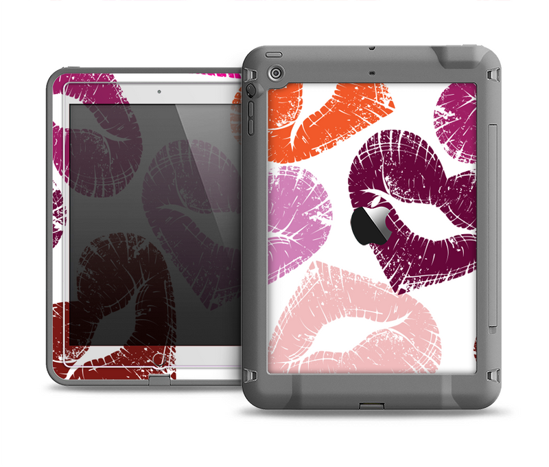 The Vector Puckered Color Lip Prints Apple iPad Air LifeProof Fre Case Skin Set