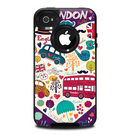 The Vector Purple Heart London Collage Skin for the iPhone 4-4s OtterBox Commuter Case