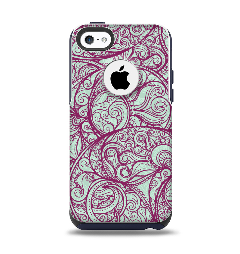 The Vector Purple Thin Laced Apple iPhone 5c Otterbox Commuter Case Skin Set