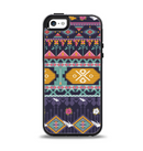 The Vector Purple and Colored Aztec pattern V4 Apple iPhone 5-5s Otterbox Symmetry Case Skin Set