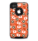 The Vector Red & Black Coffee Love Pattern Skin for the iPhone 4-4s OtterBox Commuter Case