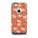 The Vector Red & Black Coffee Love Pattern Skin for the iPhone 5c OtterBox Commuter Case
