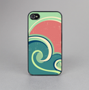 The Vector Retro Green Waves Skin-Sert for the Apple iPhone 4-4s Skin-Sert Case