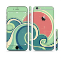 The Vector Retro Green Waves Sectioned Skin Series for the Apple iPhone 6s Plus