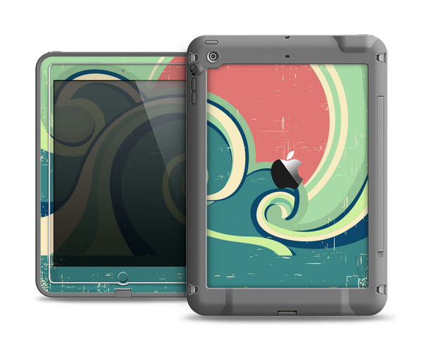 The Vector Retro Green Waves Apple iPad Air LifeProof Fre Case Skin Set