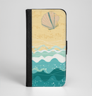 The Vector SeaShore Ink-Fuzed Leather Folding Wallet Case for the iPhone 6/6s, 6/6s Plus, 5/5s and 5c