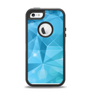 The Vector Shiny Blue Crystal Pattern Apple iPhone 5-5s Otterbox Defender Case Skin Set