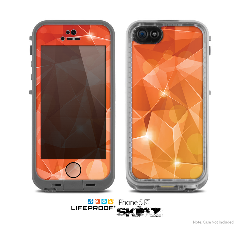 The Vector Shiny Coral Crystal Pattern Skin for the Apple iPhone 5c LifeProof Case