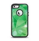 The Vector Shiny Green Crystal Pattern Apple iPhone 5-5s Otterbox Defender Case Skin Set