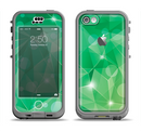 The Vector Shiny Green Crystal Pattern Apple iPhone 5c LifeProof Nuud Case Skin Set