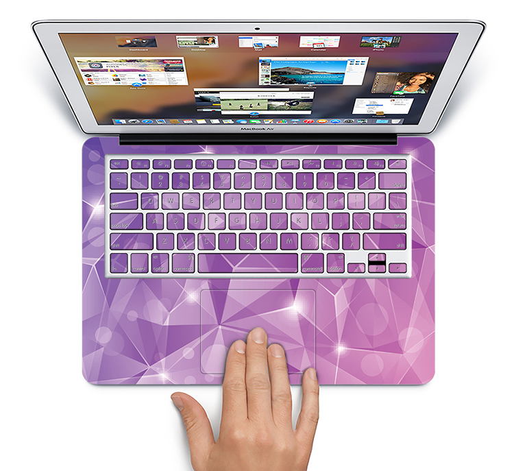 The Vector Shiny Pink Crystal Pattern Skin Set for the Apple MacBook Pro 15" with Retina Display