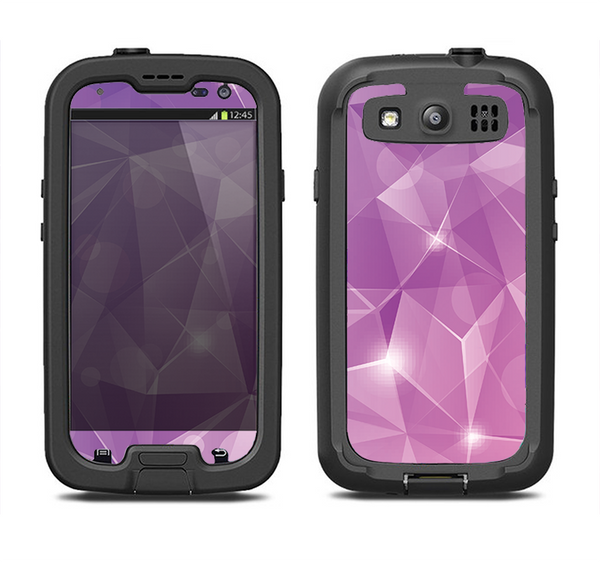 The Vector Shiny Pink Crystal Pattern Samsung Galaxy S3 LifeProof Fre Case Skin Set