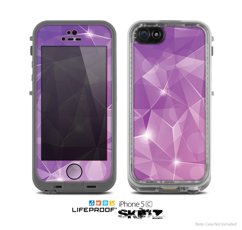 The Vector Shiny Pink Crystal Pattern Skin for the Apple iPhone 5c LifeProof Case