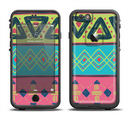 The Vector Sketched Yellow-Teal-Pink Aztec Pattern Apple iPhone 6/6s LifeProof Fre Case Skin Set