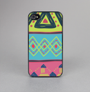 The Vector Sketched Yellow-Teal-Pink Aztec Pattern Skin-Sert for the Apple iPhone 4-4s Skin-Sert Case