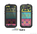 The Vector Sketched Yellow-Teal-Pink Aztec Pattern Skin For The Samsung Galaxy S3 LifeProof Case